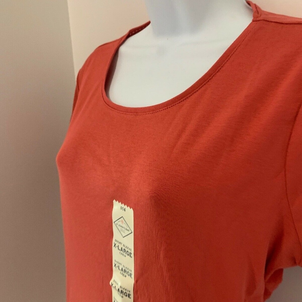 St. Johns Bay Women Shirt XL Orange New with Tag